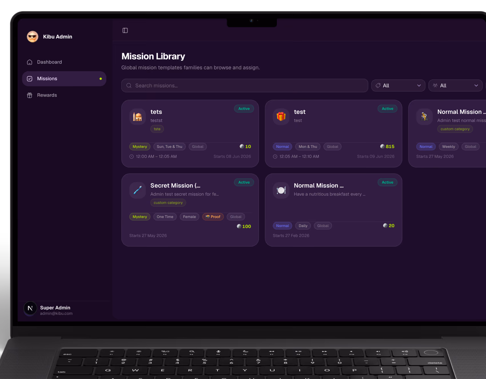 Kibu — web app